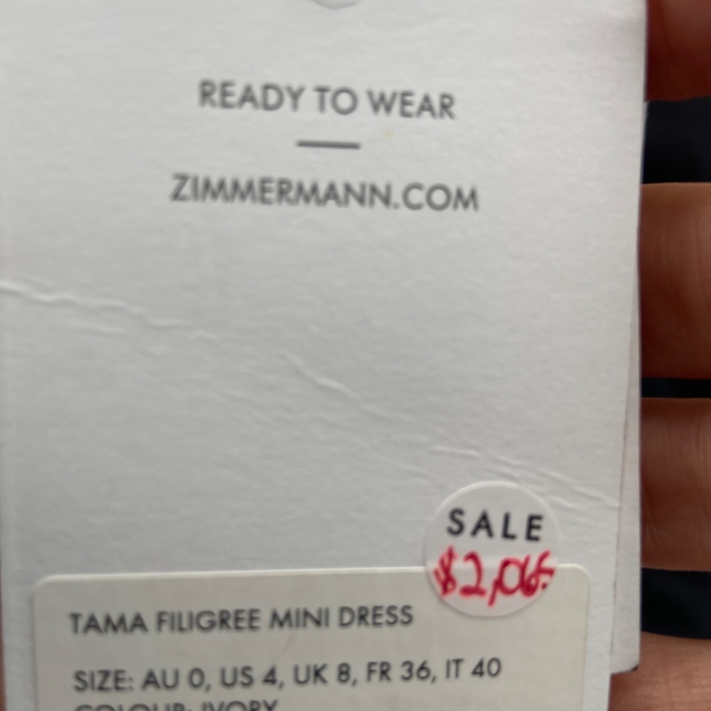 White Mini Zimmerman Dress - Picture 6 of 6